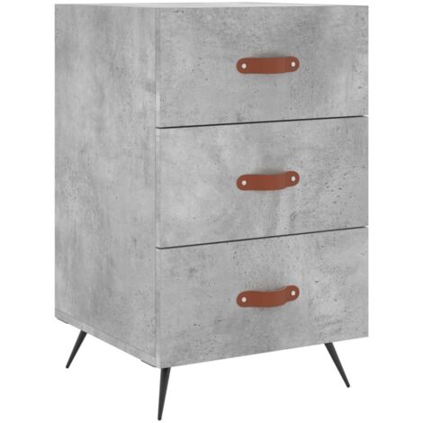 vidaXL Comodino Grigio Cemento 40x40x66 cm in Legno Multistrato