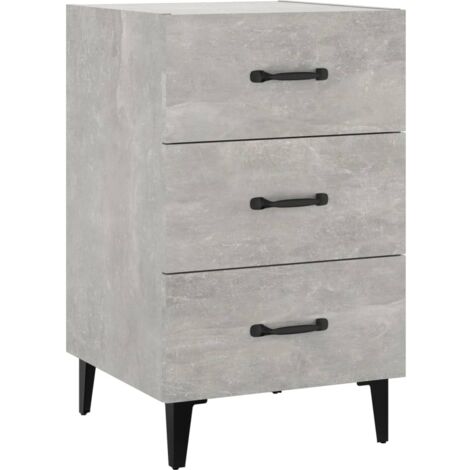 vidaXL Comodino Grigio Cemento 40x40x66 cm in Legno Multistrato