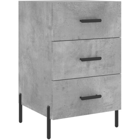 vidaXL Comodino Grigio Cemento 40x40x66 cm in Legno Multistrato