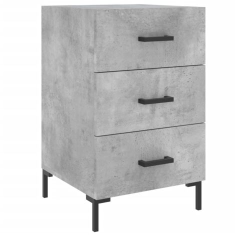vidaXL Comodino Grigio Cemento 40x40x66 cm in Legno Multistrato