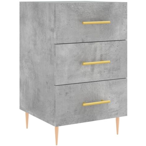 vidaXL Comodino Grigio Cemento 40x40x66 cm in Legno Multistrato