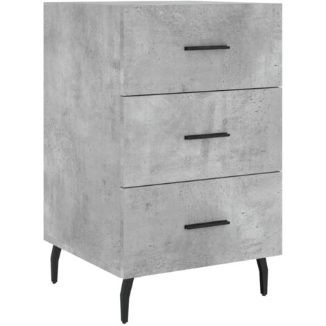 vidaXL Comodino Grigio Cemento 40x40x66 cm in Legno Multistrato
