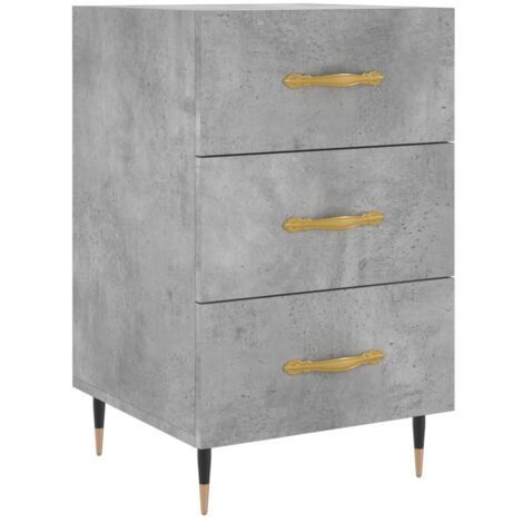 vidaXL Comodino Grigio Cemento 40x40x66 cm in Legno Multistrato