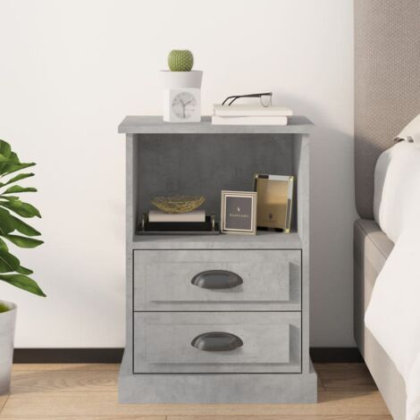 vidaXL Comodino Grigio Cemento 43x36x60 cm