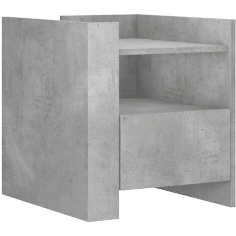 vidaXL Comodino Grigio Cemento 45x50x50 cm in Truciolato