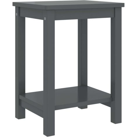 vidaXL Comodino Grigio Scuro 35x30x47 cm in Legno Massello di Pino