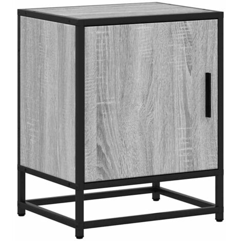 vidaXL Comodino Grigio Sonoma 40x31x50 cm Legno Multistrato e Metallo