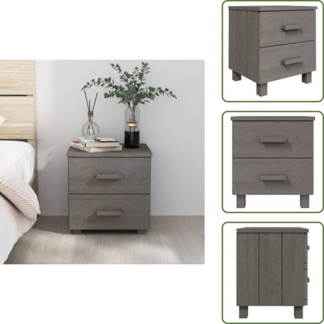 - vidaXL Comodino HAMAR Grigio Chiaro 40x35x44,5 cm in Legno di Pino -