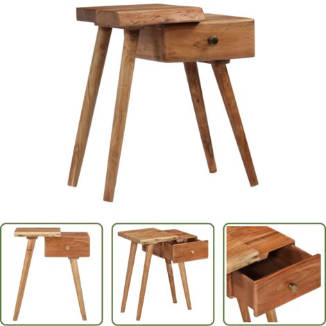 vidaXL Comodino in acacia -  Comodino in Legno Massello d'Acacia 45x32x55cm