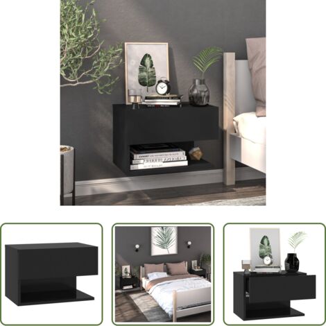vidaXL Comodino in legno -  Comodino a Parete Nero