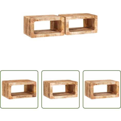 vidaXL Comodino in legno di mango -  Comodino 2 pcs Marrone 45 x 30 x 24 cm Legno di mango massello