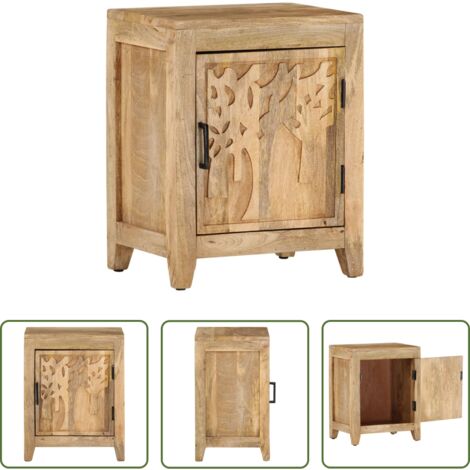 vidaXL Comodino in legno massello -  Comodino 40x30x50 cm in Legno Massello di Mango