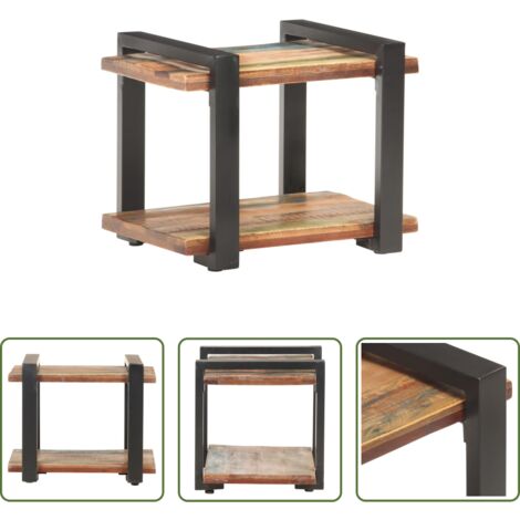 vidaXL Comodino in legno naturale -  Comodino 50x40x40 cm in Legno Massello di Recupero