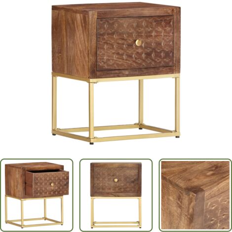 vidaXL Comodino in mango -  Comodino 40x30x50 cm in Legno Massello di Mango