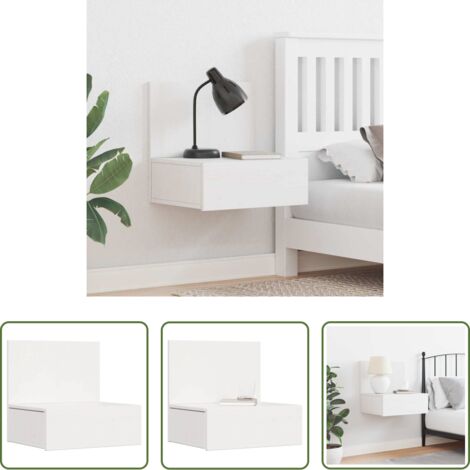 vidaXL Comodino in pino -  Comodino Bianco 42 x 32,5 x 40 cm Legno di pino massello