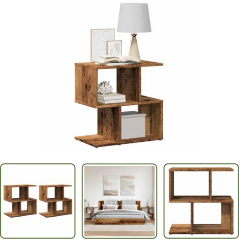 vidaXL Comodino in truciolato -  Comodini 2 pz in Legno Vecchio 50x30x51,5 cm Legno Multistrato