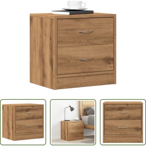 vidaXL Comodino in truciolato -  Comodino Rovere Artigianale 40x30x40 cm in Legno Multistrato