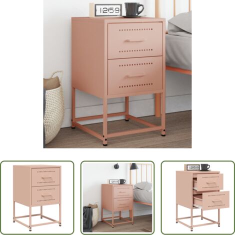 vidaXL Comodino industriale -  Comodino Rosa 36x39x60,5 cm in Acciaio