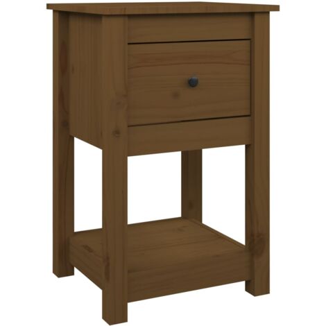 vidaXL Comodino Marrone Ambra 40x35x61,5 cm in Legno Massello di Pino