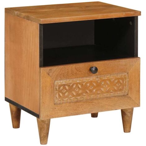 vidaXL Comodino Marrone chiaro 40 x 33 x 46 cm legno massello di mango
