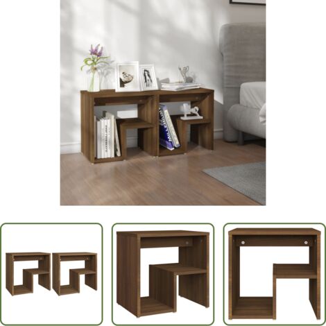 vidaXL Comodino marrone -  Comodini Rovere Marrone 2 pz 40x30x40 cm in Legno Multistrato
