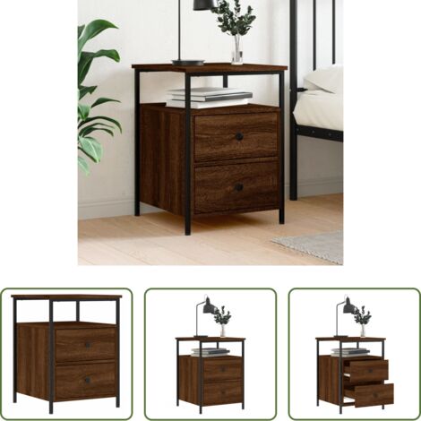 vidaXL Comodino marrone -  Comodino Rovere Marrone 44x45x60 cm in Legno Multistrato