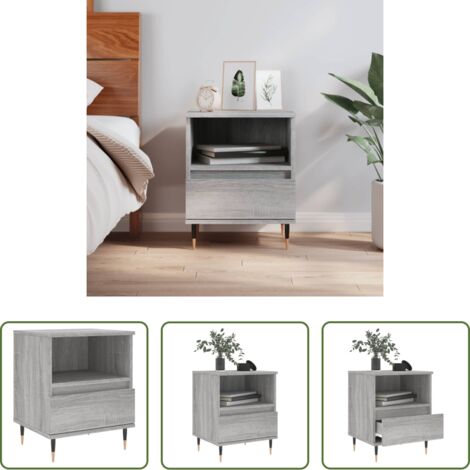 vidaXL Comodino moderno -  Comodino Grigio Sonoma 40x35x50 cm in Legno Multistrato