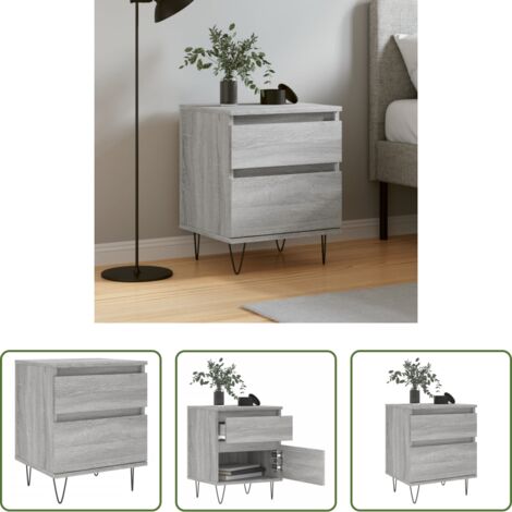 vidaXL Comodino moderno -  Comodino Grigio Sonoma 40x35x50 cm in Legno Multistrato