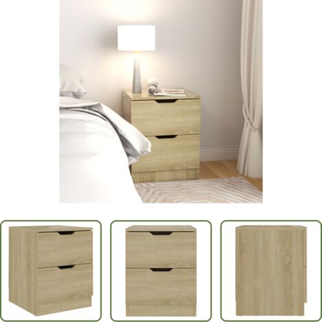 vidaXL Comodino moderno -  Comodino Rovere Sonoma 40x40x50 cm in Legno Multistrato