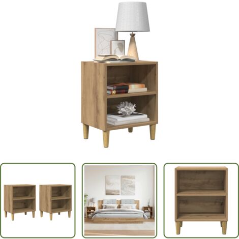 vidaXL Comodino multistrato -  Comodini Rovere Artigianale 2 pz 40x30x50 cm Legno Multistrato