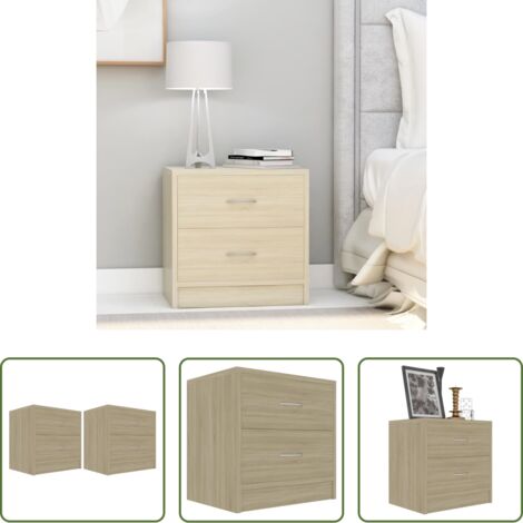 vidaXL Comodino multistrato -  Comodini Rovere Sonoma 2 pz 40x30x40 cm in Legno Multistrato