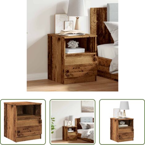 vidaXL Comodino multistrato -  Comodino Legno Antico 40x40x50 cm in Legno Multistrato