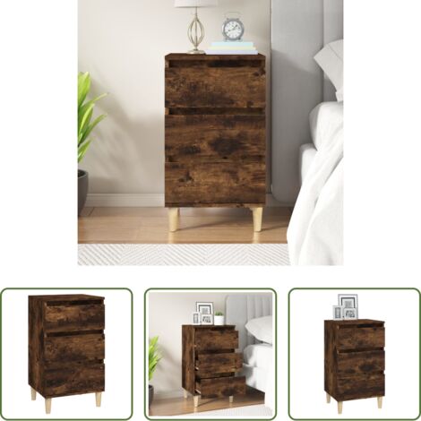 vidaXL Comodino multistrato -  Comodino Rovere Fumo 40x35x70 cm Legno Multistrato