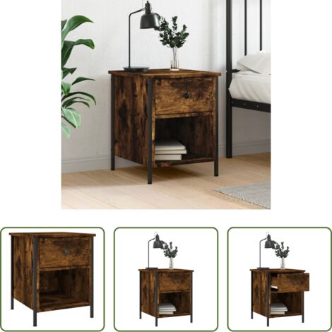 vidaXL Comodino multistrato -  Comodino Rovere Fumo 40x42x50 cm Legno Multistrato