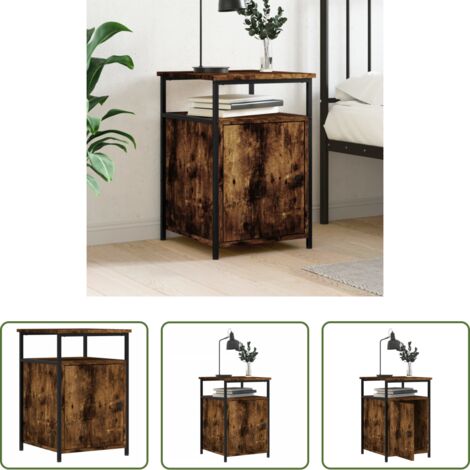 vidaXL Comodino multistrato -  Comodino Rovere Fumo 40x42x60 cm Legno Multistrato