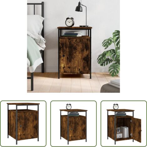 vidaXL Comodino multistrato - Comodino Rovere Fumo 40x42x60 cm Legno Multistrato