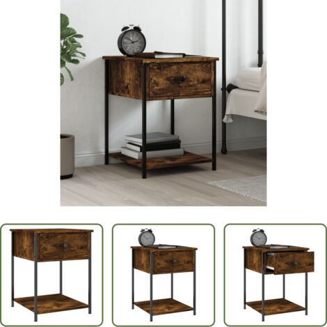vidaXL Comodino multistrato -  Comodino Rovere Fumo 44x45x58 cm in Legno Multistrato