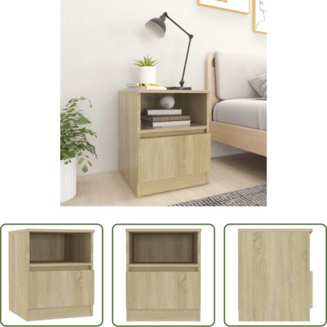 vidaXL Comodino multistrato -  Comodino Rovere Sonoma 40x40x50 cm in Legno Multistrato