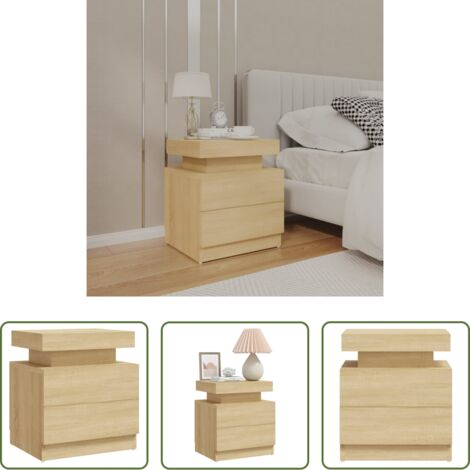 vidaXL Comodino multistrato -  Comodino Rovere Sonoma 45x35x52 cm in Legno Multistrato