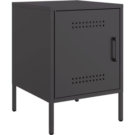 vidaXL Comodino Nero 36x39x50,5 cm in Acciaio