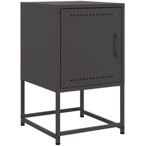 vidaXL Comodino Nero 36x39x60,5 cm in Acciaio