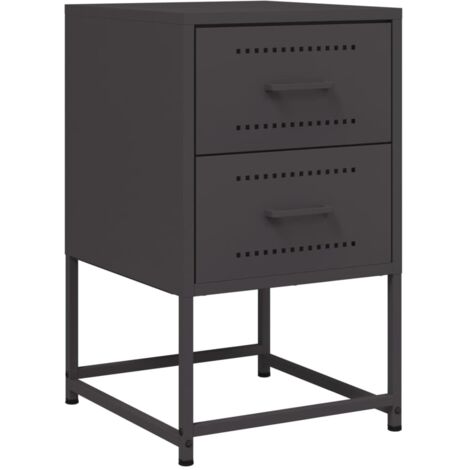vidaXL Comodino Nero 36x39x60,5 cm in Acciaio