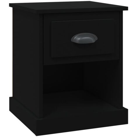 vidaXL Comodino Nero 39x39x47,5 cm in Legno Multistrato