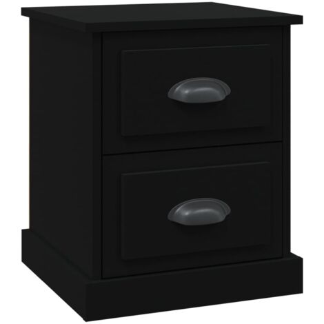 vidaXL Comodino Nero 39x39x47,5 cm in Legno Multistrato