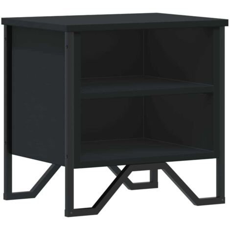 vidaXL Comodino Nero 40x30x40 cm in Legno Multistrato