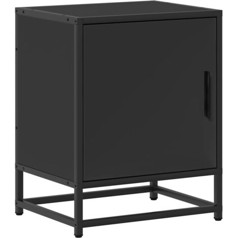 vidaXL Comodino Nero 40x31x50 cm Legno Multistrato e Metallo