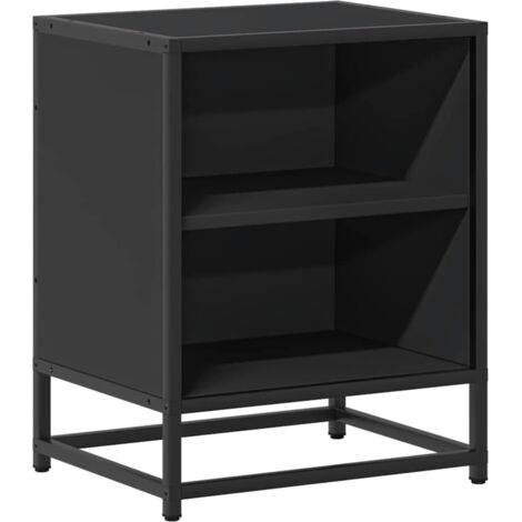 vidaXL Comodino Nero 40x31x50 cm Legno Multistrato e Metallo
