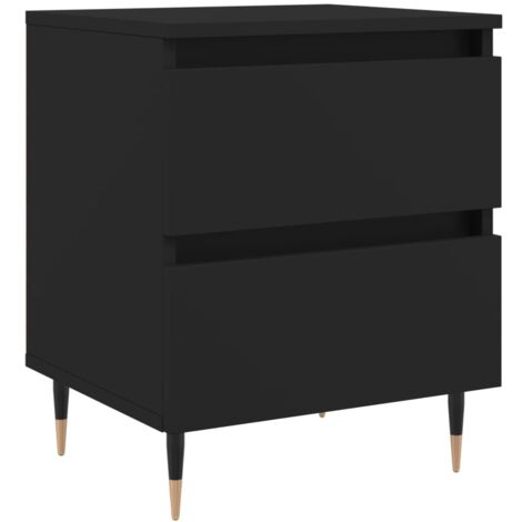 vidaXL Comodino Nero 40x35x50 cm in Legno Multistrato
