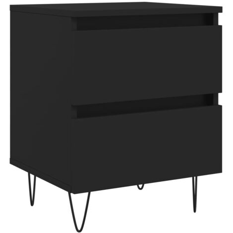 vidaXL Comodino Nero 40x35x50 cm in Legno Multistrato