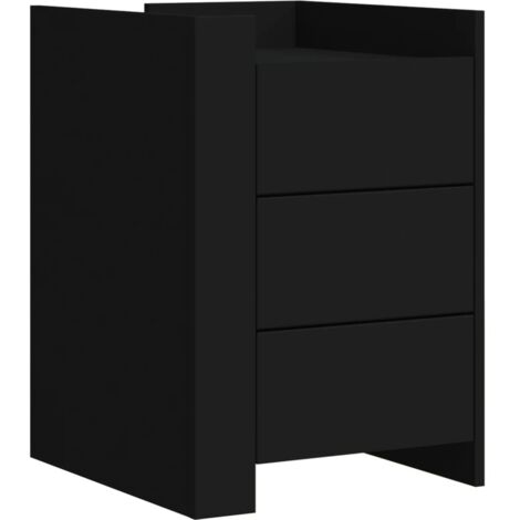 vidaXL Comodino Nero 45x50x65 cm in Legno Multistrato